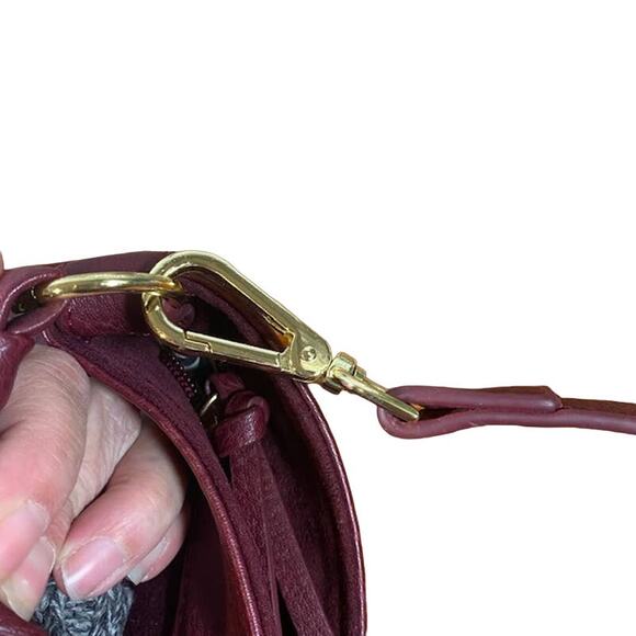 Steve Madden Burgundy Bskylar Vegan Leather Bucket Crossbody Bag Women - Picture 15 of 16